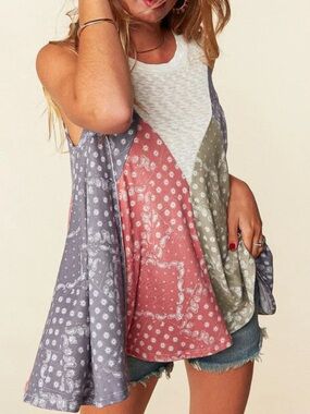 Sugarfox boutique patchwork tank